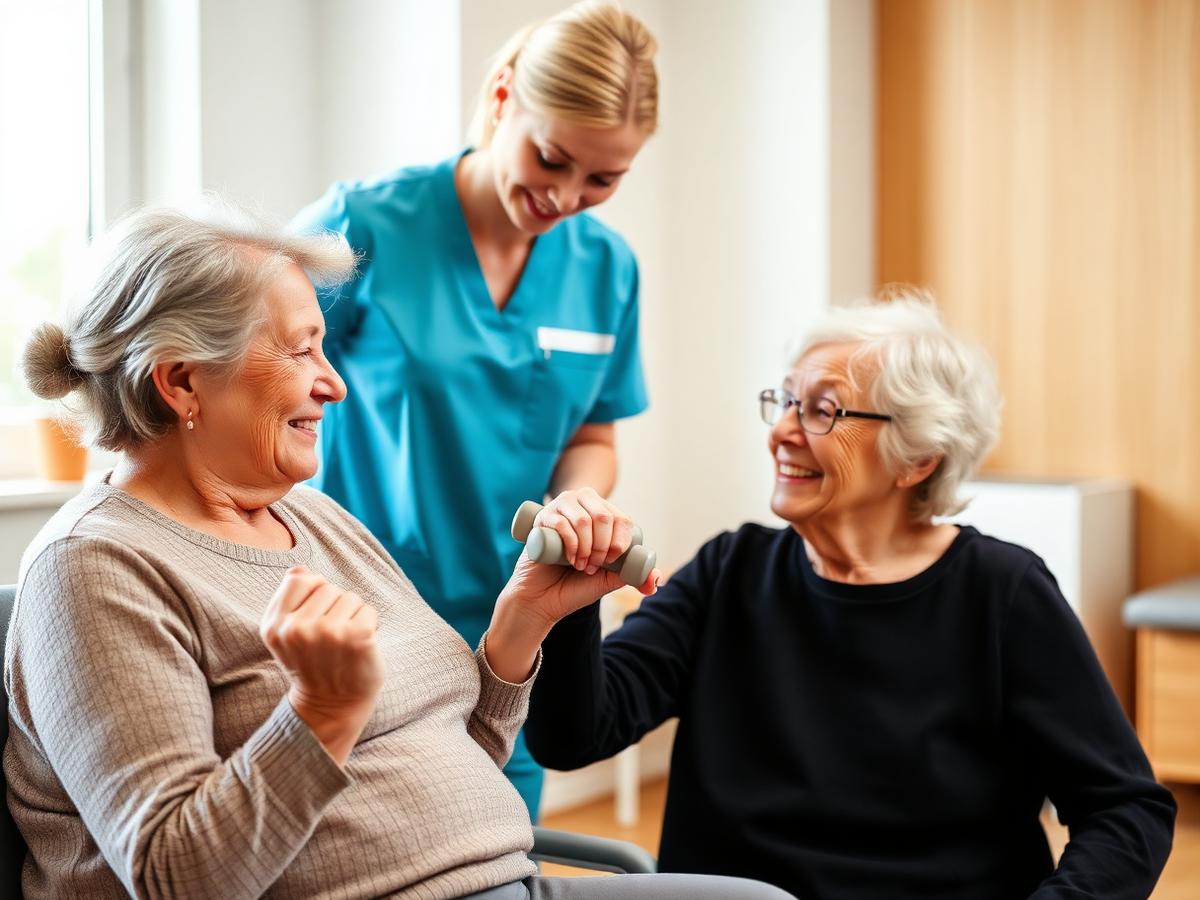 Therapist with elderly patient
